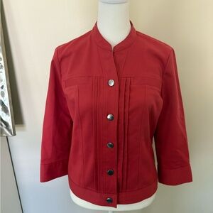 Rafaella Red Button-Up Blazer